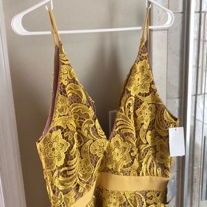 Yellow Lace Strappy Dress